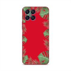 Чехол Awog на Honor X8 "Листья папоротника рамка"