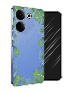 Чехол Awog на Tecno Camon 20 Pro 4G "Листья папоротника рамка"