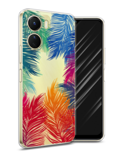 Чехол Awog на Vivo Y16 "Рамка из перьев"