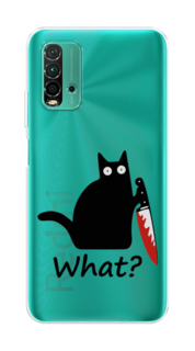 Чехол на Xiaomi Redmi 9T "Котик с ножом" Case Place