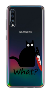 Чехол на Samsung Galaxy A70 "Котик с ножом" Case Place