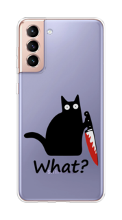 Чехол на Samsung Galaxy S21 Plus "Котик с ножом" Case Place