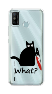 Чехол на Tecno Spark 6 Go "Котик с ножом" Case Place