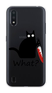 Чехол на Samsung Galaxy A01 "Котик с ножом" Case Place