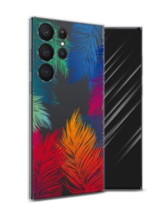 Чехол Awog на Samsung Galaxy S23 Ultra 5G "Рамка из перьев"
