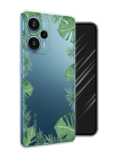 Чехол Awog на Xiaomi Redmi Note 12 Turbo "Листья папоротника рамка"