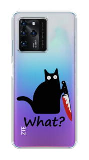 Чехол на ZTE Blade V30 "Котик с ножом" Case Place