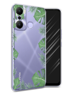 Чехол Awog на Infinix Hot 20 Play "Листья папоротника рамка"