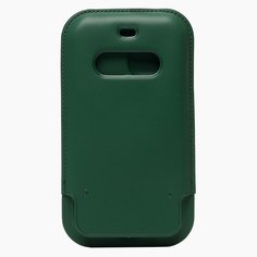 Чехол iPhone 12, iPhone 12 Pro кожаный конверт с MagSafe <зеленый> Promise Mobile