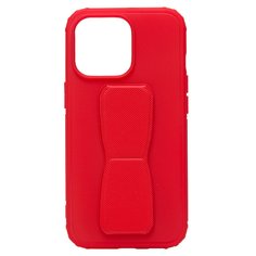 Чехол iPhone 13 Pro пластиковый с подставкой и магнитом <красный> Promise Mobile