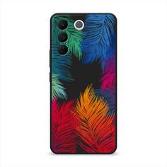 Чехол Awog на Vivo V27e "Рамка из перьев"