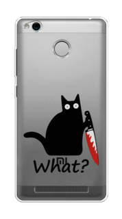 Чехол на Xiaomi Redmi 3 Pro (3S) "Котик с ножом" Case Place