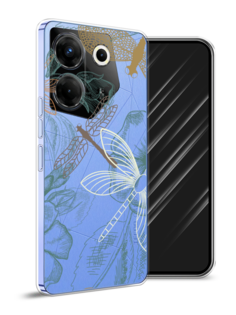 Чехол Awog на Tecno Camon 20 Pro 5G "Тени стрекоз"