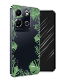Чехол Awog на Infinix Note 30i "Листья папоротника рамка"