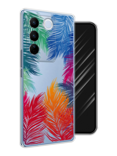 Чехол Awog на Vivo V27/V27 Pro "Рамка из перьев"