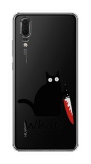 Чехол на Huawei P20 "Котик с ножом" Case Place