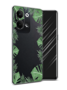 Чехол Awog на Oppo Reno 9 "Листья папоротника рамка"