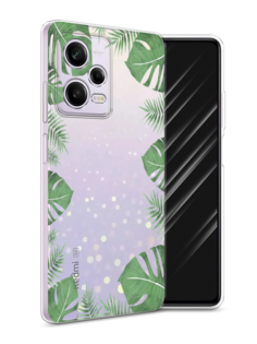 Чехол Awog на Xiaomi Redmi Note 12 Pro "Листья папоротника рамка"
