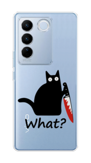Чехол на Vivo V27/V27 Pro "Котик с ножом" Case Place