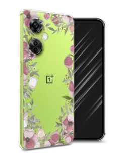 Чехол Awog на OnePlus Nord N30 5G/Nord CE3 5G/Nord CE3 Lite "Розовая цветочная рамка"