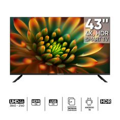 Телевизор Topdevice 43" ULTRA, UHD 4K, Smart TV WildRed, черный