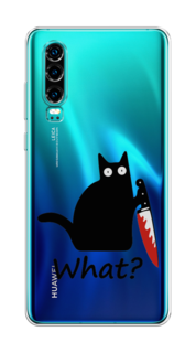 Чехол на Huawei P30 "Котик с ножом" Case Place