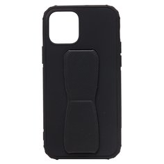 Чехол iPhone 12, iPhone 12 Pro пластиковый с подставкой и магнитом <черный> Promise Mobile