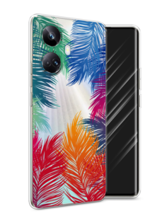 Чехол Awog на Realme 10 Pro+ "Рамка из перьев"