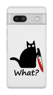 Чехол на Google Pixel 7A "Котик с ножом" Case Place
