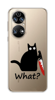 Чехол на Huawei P50 "Котик с ножом" Case Place