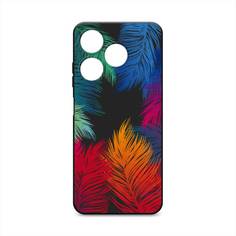 Чехол Awog на Tecno Spark 10 4G "Рамка из перьев"