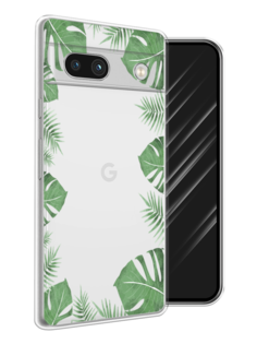 Чехол Awog на Google Pixel 7A "Листья папоротника рамка"