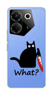 Чехол на Tecno Camon 20 Pro 5G "Котик с ножом" Case Place