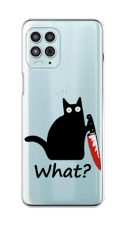 Чехол на Motorola Moto G100 "Котик с ножом" Case Place