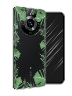 Чехол Awog на Realme 11 Pro+ "Листья папоротника рамка"