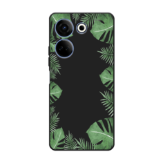 Чехол Awog на Tecno Camon 20 Pro 4G "Листья папоротника рамка"