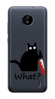 Чехол на Nokia C10"Котик с ножом" Case Place