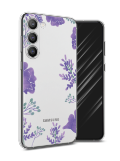 Чехол Awog на Samsung Galaxy S23 Plus 5G "Сиреневая цветочная рамка"