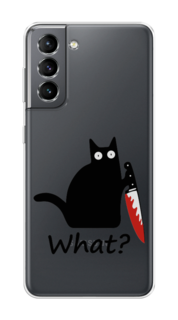 Чехол на Samsung Galaxy S21 "Котик с ножом" Case Place