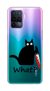 Чехол на Oppo Reno 5 Lite "Котик с ножом" Case Place