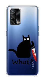 Чехол на OPPO A74 4G "Котик с ножом" Case Place