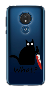 Чехол на Motorola Moto G7 "Котик с ножом" Case Place