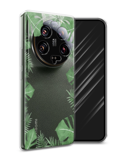 Чехол Awog на Xiaomi 13 ultra "Листья папоротника рамка"