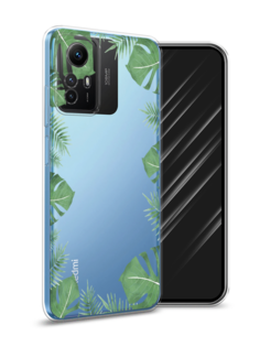 Чехол Awog на Xiaomi Redmi Note 12S "Листья папоротника рамка"