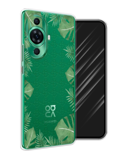 Чехол Awog на Huawei Nova 11 Pro "Листья папоротника рамка"