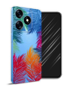 Чехол Awog на Tecno Spark 10 "Рамка из перьев"