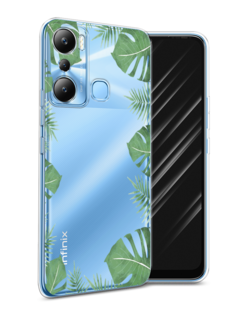 Чехол Awog на Infinix HOT 20i "Листья папоротника рамка"