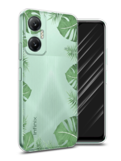 Чехол Awog на Infinix HOT 20 5G "Листья папоротника рамка"