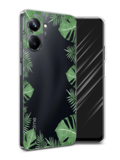 Чехол Awog на Realme 10 Pro "Листья папоротника рамка"