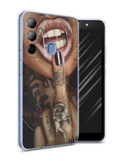 Чехол Awog на Tecno Pop 6 Go "Девушка с татуировками"